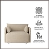 Cozychic Wood 1 Seater With Upholstery Non Storage Sofa In Grey Colour