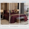 Stoa Paris Satin Bedsheet for Double Bed (228 cm x 254 cm) with 2 Pillow Covers heet for Royal Treasures Wine