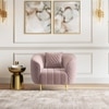 Amora 1 Seater Fabric Sofa in Faded Lilac Pink Velvet