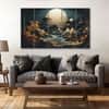 The Castle Decor Golden Mountains Sea Wall Art Set of 5 27x48 Inch