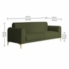 Veniza Velvet 3 Seater Sofa In Olive Green Colour
