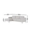 Modernelegance Wood Right Aligned 3-Seater With Upholstery Non Storage Sofa In Grey Colour