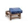 Amber Rosewood Foot Stool with Indigo Patch Kantha Cushion
