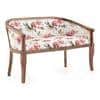 Florence Loveseat 2 Seater In Teak Finish With Caramine Cassia Fabric Colour