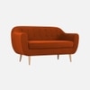 Colam Velvet 2 Seater Sofa Orange in Colour
