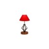 Felicity Red cotton Table lamp with Wood & Iron Base