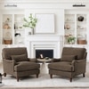 Dexter Boucle Fabric Lounge Chair in Brown Colour