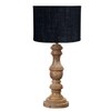 Devansh Black  Jute   Table Lamp With  Wood Natural Base (7X17.5 Inches)-17