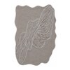 Handmade Wool Silk Shaped Rug Abstract Contour Taupe 10 x 14 Feet Carpet