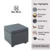 Doe Buck Hutcheson Upholstered Storage Ottoman Cube in Grey Colour