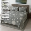 Grey Geometrical 400 TC Cotton Flat Super King Size Bedsheet With 2 Pilllow Covers  Threads