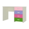 Cherokee Multicolor Kids Student Desk with 4 Handle Less Drawers in Ivory English Pink Colour