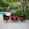 Carry Bird Wicker Patio Furniture Accessorie 4 Seater Sets In Brown And Red Colour
