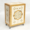 D'Dass Big White Mdf and Sheesham Wooden Pooja Cabinet With Door