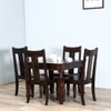 Holand Sheesham Wood 4 Seater Dining Set In warm Chestnut & Natural Finish