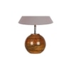 Grey cotton with Natural Wood Table Lamp