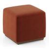 Tetra Square Solid Wood Coffee Table With Seats In Danish Walnut Finish In Multicolour Fabric