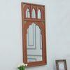 Cole Wood Carved Mirror Frame in Distressed Red