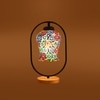 Devansh Multicolor Glass Wooden & Iron  Table Lamp -17 Inch Height  -Apj