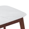 Lunar Solid Wood and Carrara White 6 Seater Dining Table in Honey Finish