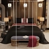 Stoa Paris 300TC UltrSatin King Size Bedsheet with 2 Pillow Covers Satin King Black Caramel