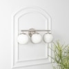 Hollis 3 Light Bathroom Wall Light With Opal Glass In Nickel Finish