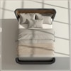 Heritage Cane Upholstered King Size Bed in Linen With Oak wood Frame