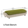 Marko Velvet 2 Seater 4 Feet Ottoman Bench in Mint Green & Cream  Color