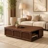 Alderley Sheesham Wood Arched Fluted Coffee Table in Walnut Finish