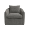 Oxford Boucle Fabric Lounge Chair in Grey Colour
