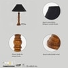 Hatton hand crafted Solid wood honey finish table lamp With Black Cotton Shade