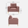 Nency Velvet 1 seater Sofa Peach