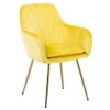Hilsa Fabric Accent Chair in Yellow Colour