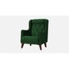 Ruby Solid Wood Accent Chair in Green Colour