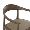 Dara Solid Wood Dining Chair in Danish Walnut Finish & Taupe Leatherette Colour