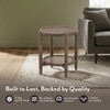 Tora Solid Wood and Cane with Glass Side Table In Danish Walnut Finish
