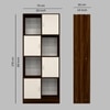 8 Shelves Semi Open Multipurpose Matrix Kitchen Cabinet In Highland Pine & Asian Walnut Finish