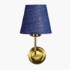 Devansh Metal Electric Wall Light in Gold Colour with Blue Shade Count of 1 Light