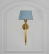 Parker Single Light Wall Fitting In Antique Brass Finish Metal With Cotton Shade