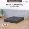 Sleep Spa Foldable 1 Seater Single Foam Fold Out Sofa Cum Bed in Dark Grey Colour