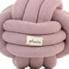 Knotty Combed Cotton Knitted Decorative Aubergine Knot Pillow 7 x 7 Inches