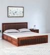 Dijon Sheesham Wood Queen Size Bed in Honey Oak Finish With Box Storage 60x78 inches