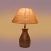 Devansh Beige Jute Table Lamp With  Wood Natural Base(10X12.5 Inches)-32