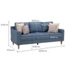 Stevens 3 Seater Fabric Sofa in Turkish Blue Colour