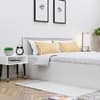 Hexa Engineered Wood Modern King Bed With Headboard With Storage In Frosty White