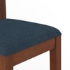 Diego Solid Wood Dining Chairs Set of 2 in Honey Finish with Midnight Indigo Blue Colour