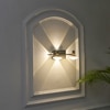 Prive 2 Light Flush Wall Picture Light In Black, Brass & Frosted White Finish
