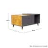 Hexa Engineered Wood Center Table With Storage And Open Rack In Slate Grey And Giant Wood