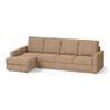 Apollo Compact Sofa (Colour : Sandshell Beige, Cushion : Hard, Back Type : High Back, Seating Capacity : Left Aligned 3 Seater + Left Aligned Chaise)