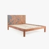 Mazi Solid Wood Queen Non Storage Bed in Grey Colour